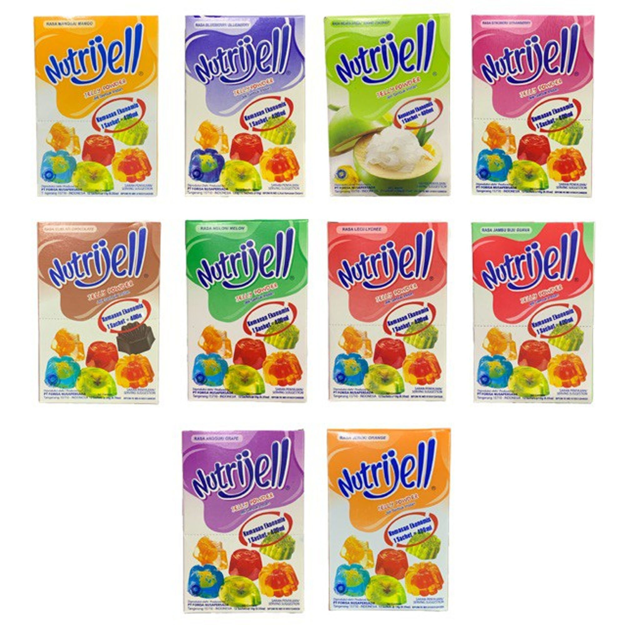 10 Sachets Nutrijell Crystal Jelly Powder Jelly Containing Etsy