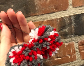 Multi color Pom Pom earrings