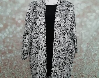 black and white kimono cardigan