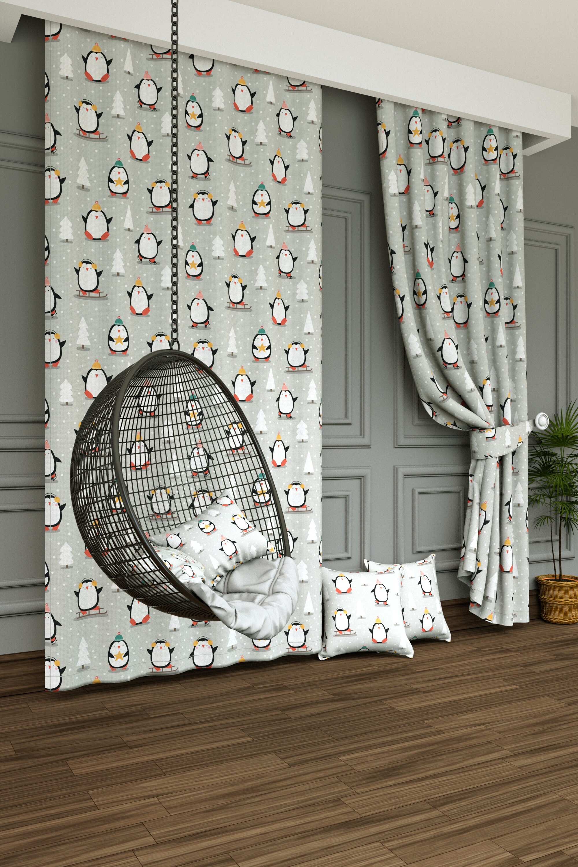 A Pair Of Kid's Room Curtain Panel Nursery Room Drapery Etsy