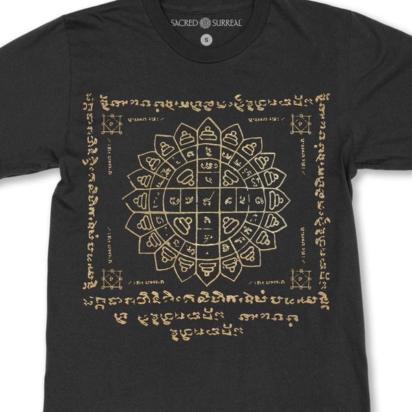 Thai Sak Yant Protection sacré Ramayana, khmer Yantra Mandala divinité bouddhiste Yoga Power Gift Art graphique sacré T-shirt unisexe