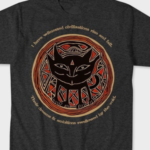 Nihilist Cat Existential Dread Tee | Morbid Cute Wood Cut, Dark Humor, Funny Existential Crisis, Kawai Nihilist Surreal Graphic Art T-Shirt