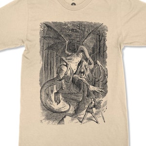 Double Sided Jabberwocky, Through the Looking Glass | Book Lover Gift | Lewis Carroll Supernatural Vintage Unisex T-Shirt