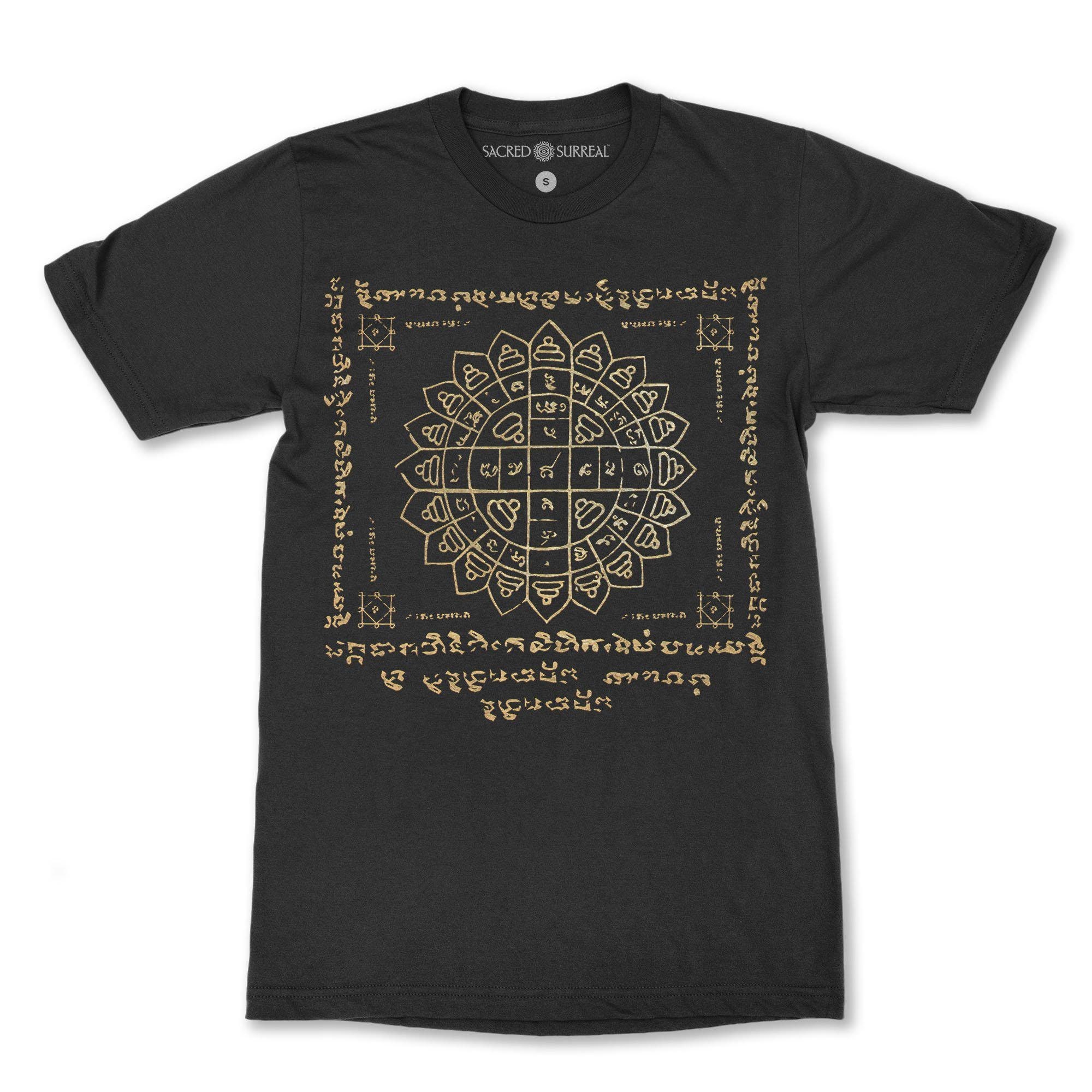 Thai Sak Yant Protection Sacred Ramayana, Khmer Yantra Mandala Buddhist Deity Yoga Power Gift Graphic Art Sacred Unisex Tee T-Shirt
