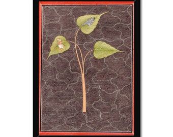 Krishna e Markandeya incorniciati nell'oceano cosmico / Decorazione per la casa yoga / Regalo devozionale divino di Vishnu / Stampa artistica incorniciata vintage indiana indù