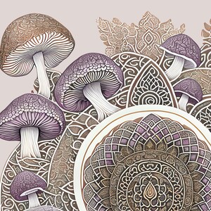 Psychedelic Mushroom Mandala, Sacred Geometry Yantra, Psilocybin Shrooms, Trippy Tattoo Graphic-Art T-Shirt