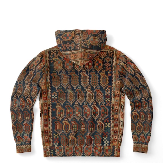 Unique Nomadic Folk Hoodie | Sacred Geometry Traditional Dagestan