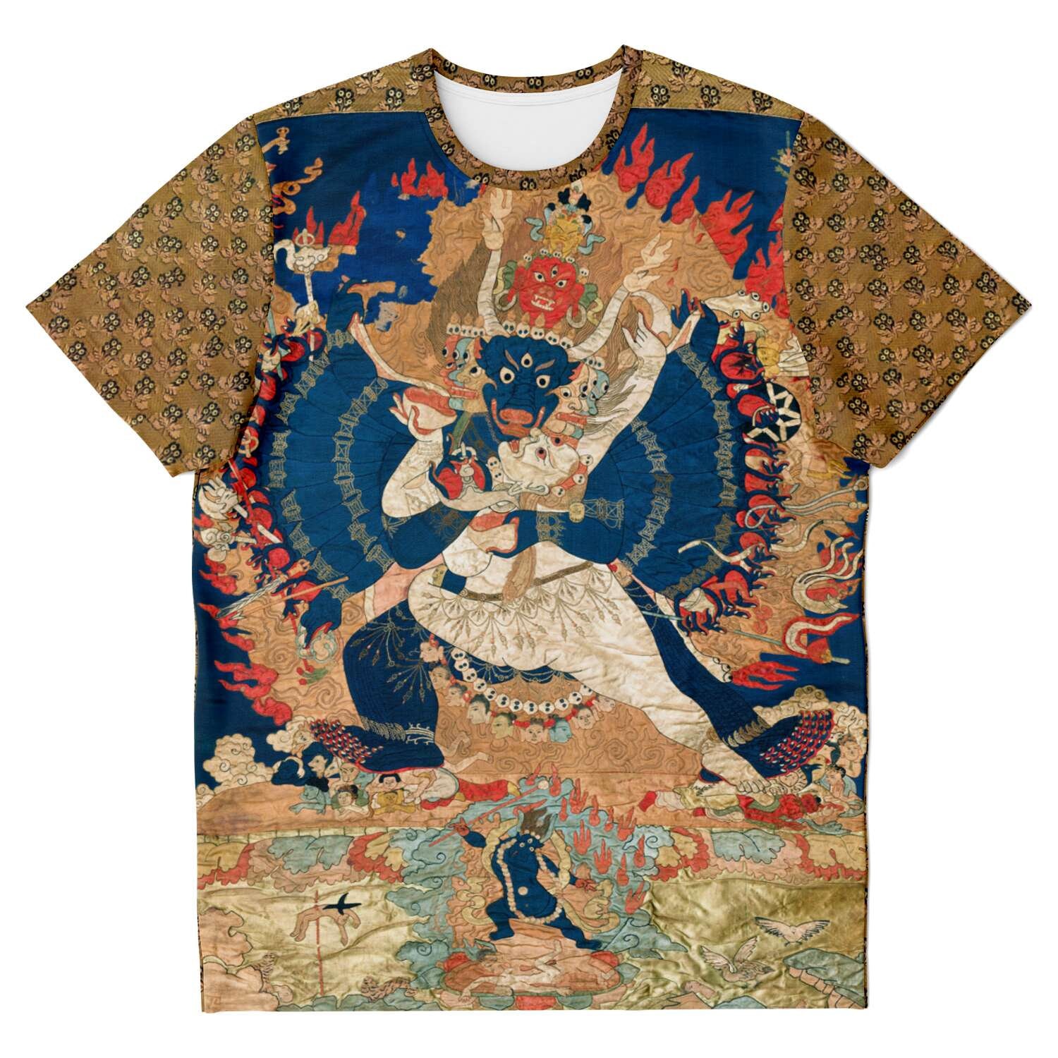 Yama and Consort, Tibetan Thangka Buddhist Protector Deity