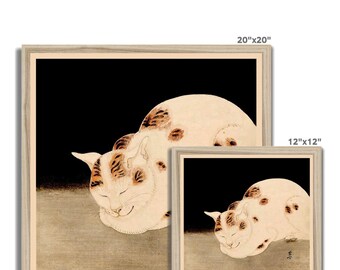 かわいい眠り猫（河鍋暁斎）木版画 日本の明治浮世絵 アンティーク 猫