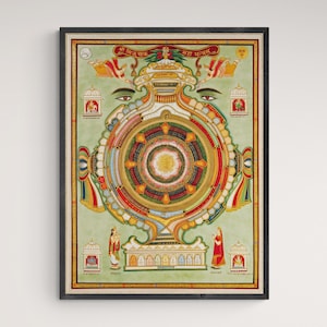De Siddhachakra Mahayantra Heilige Yantra (Navkar Mantra) Mandala Jain Cosmic Spiritual Protector Guardian Diagram Fine Art Print