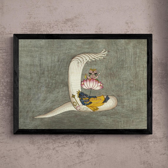 Carreau Céramique Vintage - Vishnu - Mythologie Hindoue - Japon (HOMMESS)