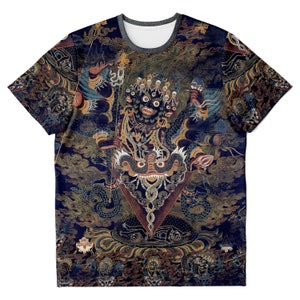 Guru Dragpur or Vajrakila Wrathful Padmasambhava, Mandala of Bliss, Vintage Tibetan Thangka Dharma Graphic Art T-Shirt Tee
