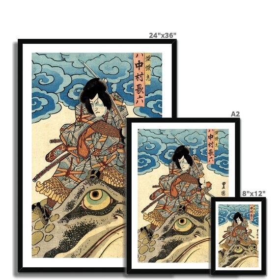 Framed Japanese Jiraiya Jiraya Giant Frog Toad | Ninja Samurai