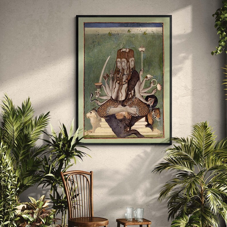Shiv Roop Tantaric Shiva Bhairava Devotional Hindu Mythology Wall Art | Vishnu Krishna ...