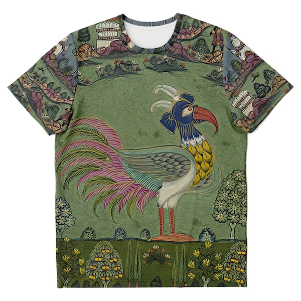 Colorful Indian Pitta Bird | 17th-Century Mythological Guardian of the Forest | Good Fortune Prosperity Graphic Art T-Shirt