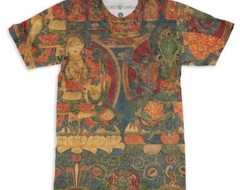 Grön Tara Vit Tara Tibetansk Vajrayana Buddhistisk Thangka Antik Beskyddare Gudom Antik Gåva Vintage Konst T-shirt