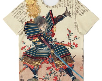 Camiseta de guerrero samurái Utagawa Kuniyoshi / Regalo vintage de Ronin MMA, BJJ y Muay Thai / Camiseta con estampado de bloques de madera japoneses Ukiyo-e
