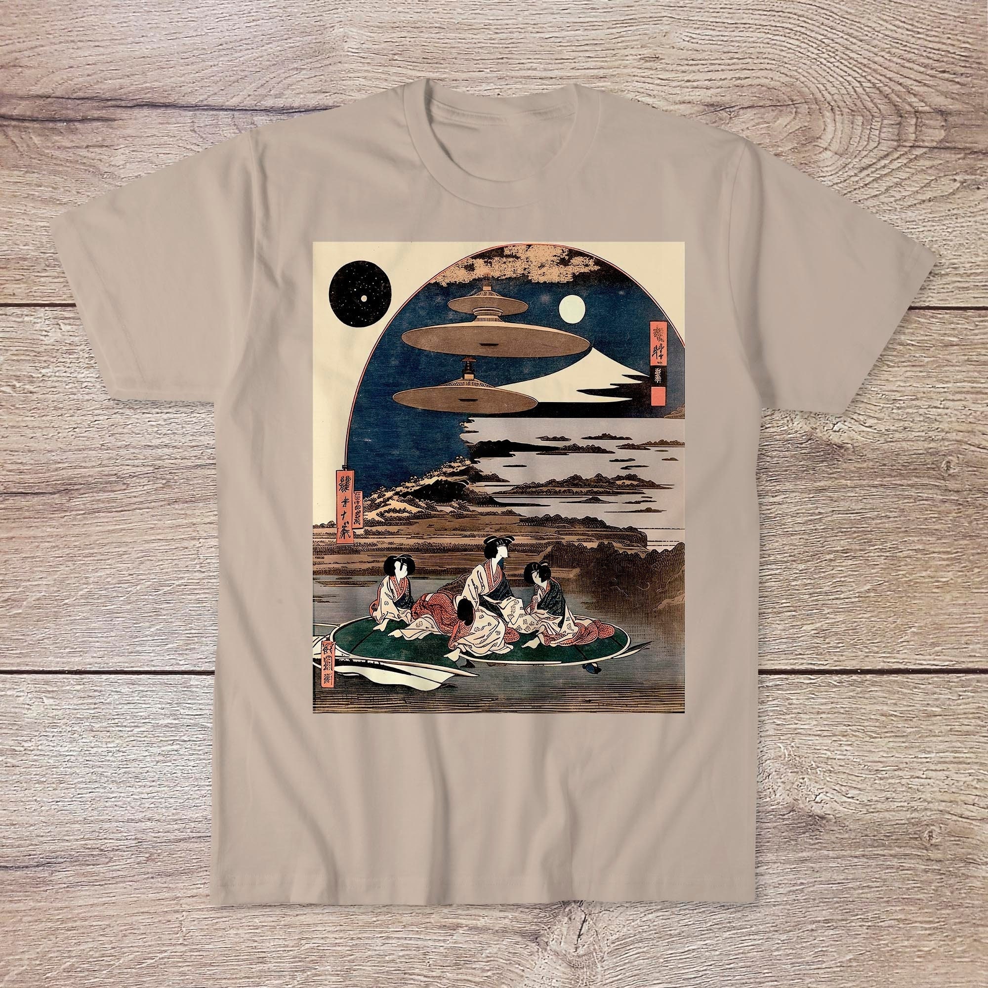 Japan UFO Shirt | Skies Over Kyoto | Ukiyo-e Space Alien