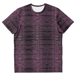 Purple and Black Trippy All-Over-Print, Rave, Festival Clothing, Psychedelic Psy Shirt Graphic Art EDM Tee T-Shirt