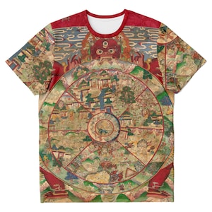 Bhavacakra Mandala (The Wheel of Life) Buddhist Dharma Meditation Vintage Thangka Vajrayana T-Shirt