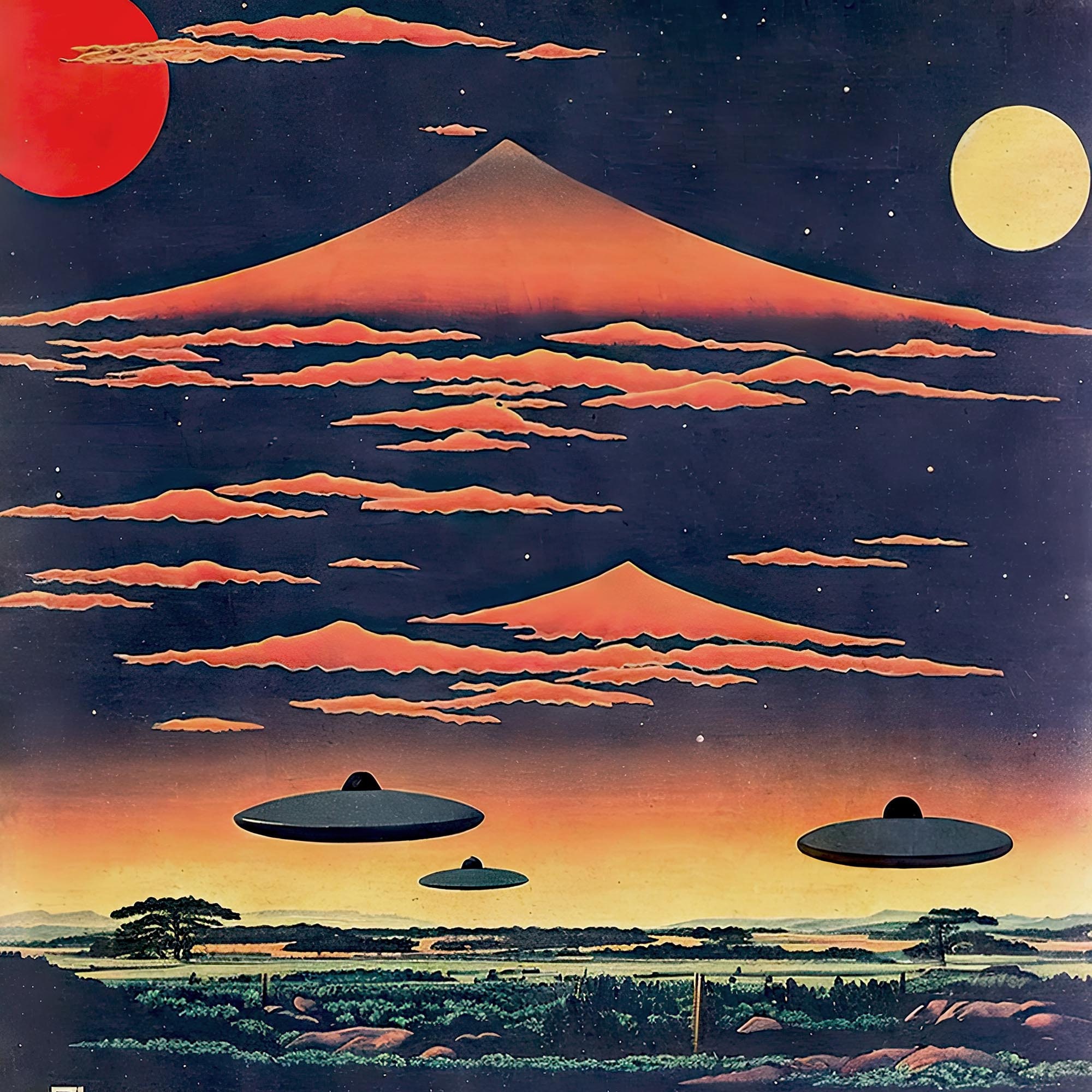 80’S★E.T.★壁掛け★4★ビンテージ★ポスター★アート★宇宙人★UFO Amazon.com: Vintage Ufo Landscape Print Retro 70's Style Desert