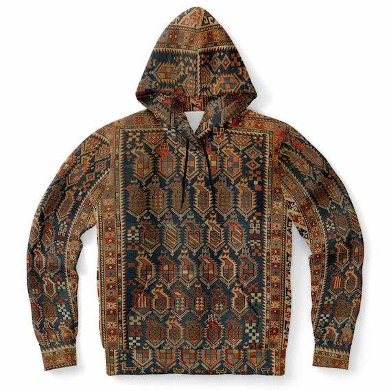 Unique Nomadic Folk Hoodie | Sacred Geometry Traditional Dagestan