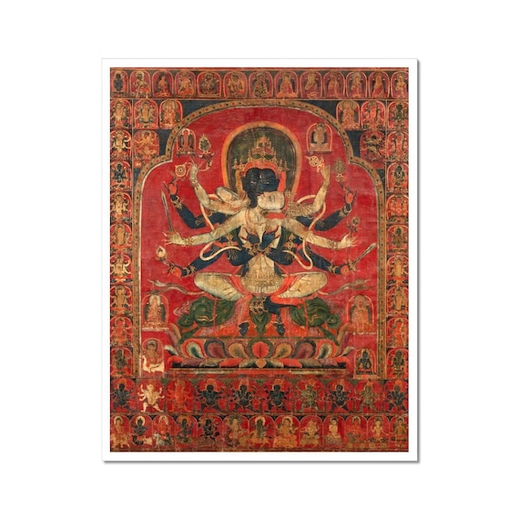 Guhyasamaja Esoteric Tibetan Thangka Buddhist Deity W Consort