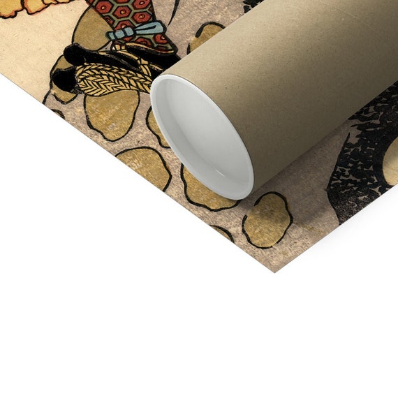 侍の自来也が魔術師大蛇丸と戦う | 歌川国芳作 ヒキガエルの絵画