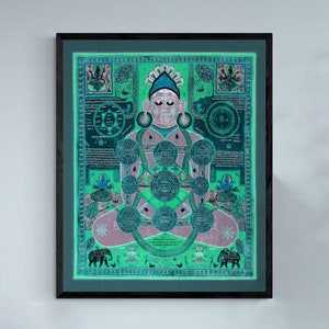 Mxyzptlk Bodhisattva Antique Tibetan Buddhist Thangka Remix Fine Art Print