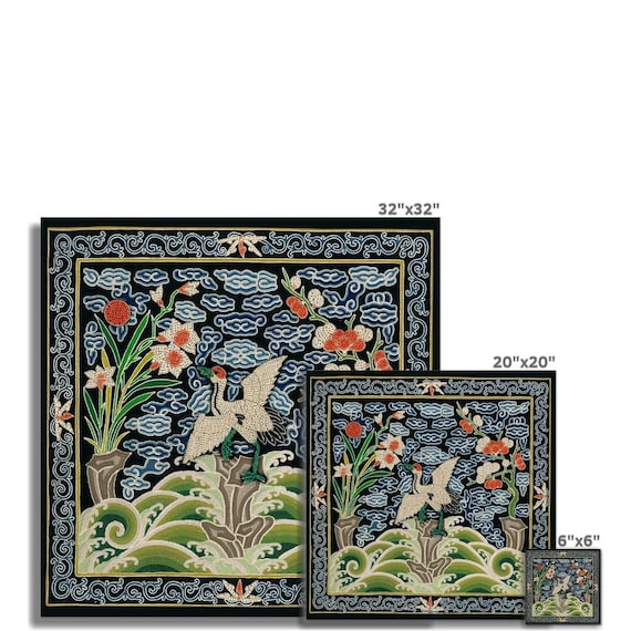 青清朝、中国シルク刺繍 | 沼地のサギと鳥の牧草地 | 自然、マンダリン