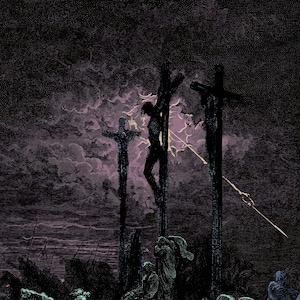 The Crucifixion of Jesus by Gustave Doré | Biblical Christian Passion of Christ Spiritual Wall Art Gift Vintage Fine Art Print