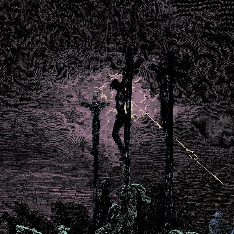 The Crucifixion of Jesus by Gustave Doré | Biblical Christian Passion of Christ Spiritual Wall Art Gift Vintage Fine Art Print