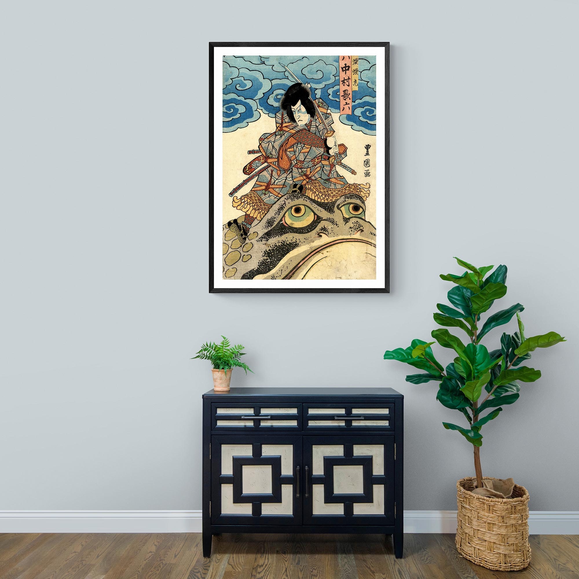 Framed Japanese Jiraiya Jiraya Giant Frog Toad | Ninja Samurai