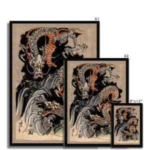 Utagawa Kuniyoshi Asian Dragon: Japanese Mythology Ukiyo-e Etsy