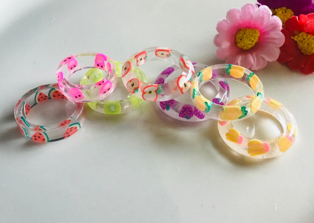 Fruit Rings, Resin Rings, Stackable Rings - Etsy