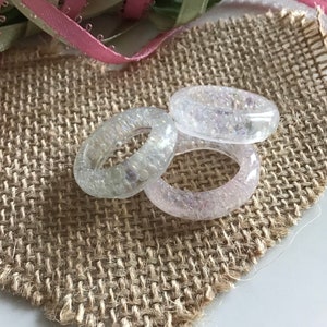 Resin Rings, Chunky Bubble Rings, Clear Rings, Trendy Jewellery, Clear Resin Rings