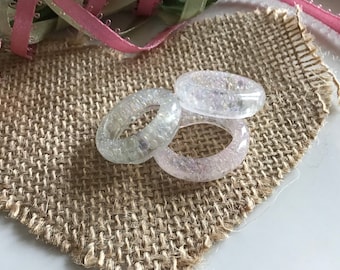 Resin Rings, Chunky Bubble Rings, Clear Rings, Trendy Jewellery, Clear Resin Rings