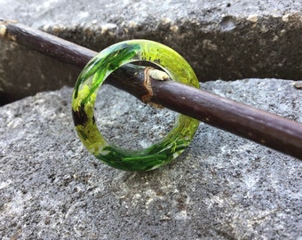 Preserved Forest Moss Ring, Cottage Core Resin Rings, Handcrafted Moss Ring, Botanical Jewellery, Trendy Jewellery