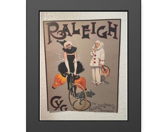 Raleigh Vintage Bicycle Art Print: Framed Retro Cycling Decor
