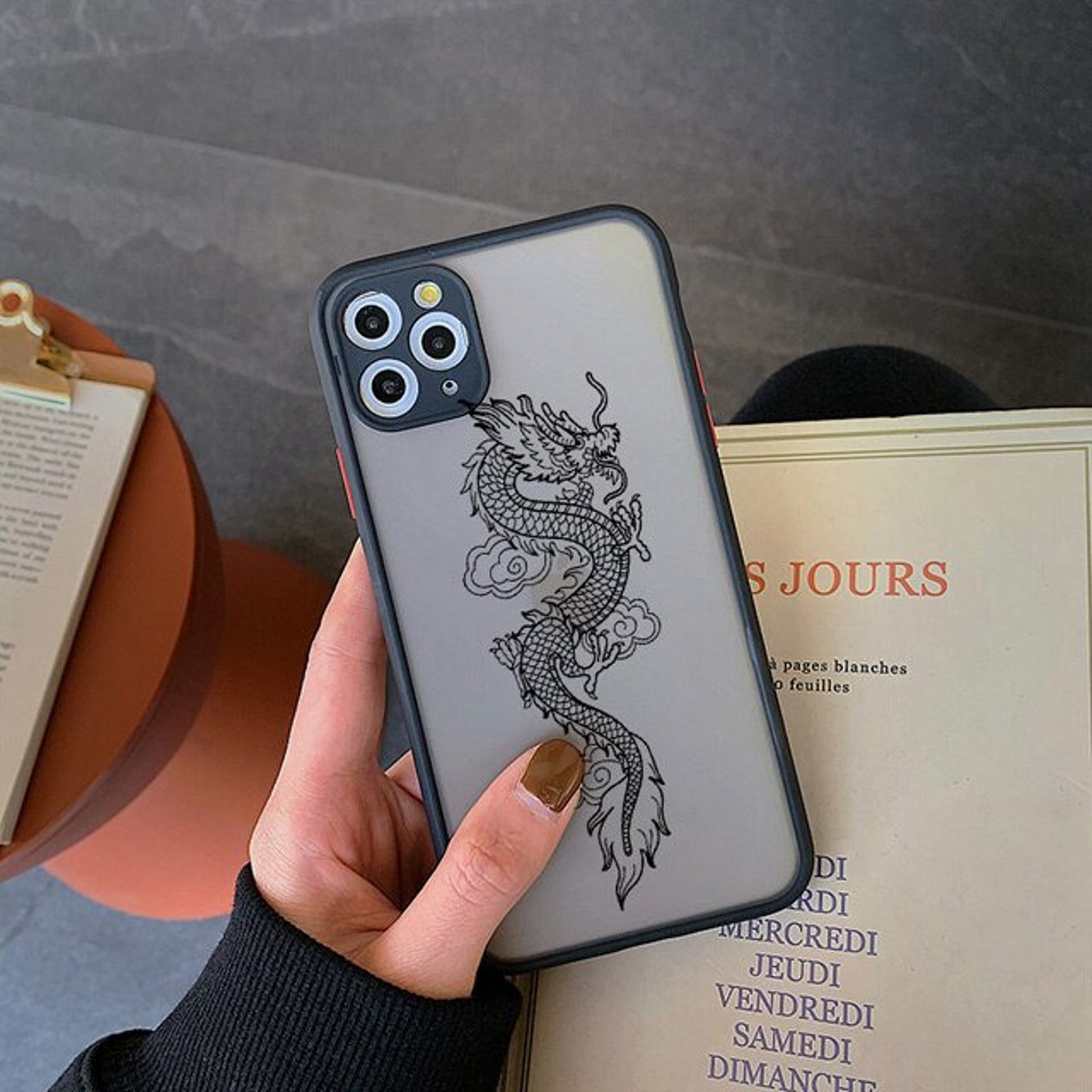Black Dragon Phone Case for Iphone 11 7 8 Plus X XR XS 12 Pro Etsy
