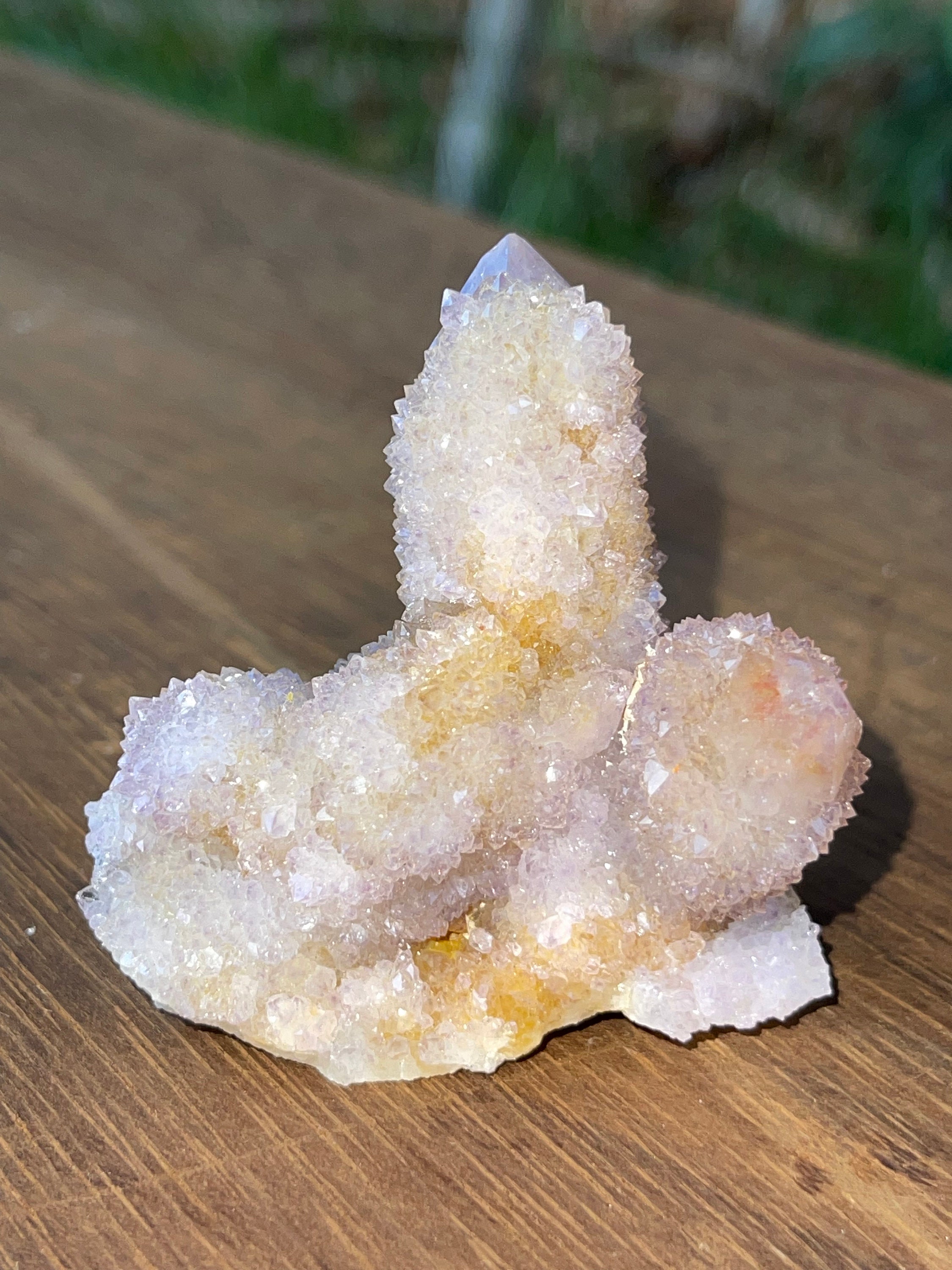 Beautiful miniature lavender spirit Quartz cluster from South Africa
