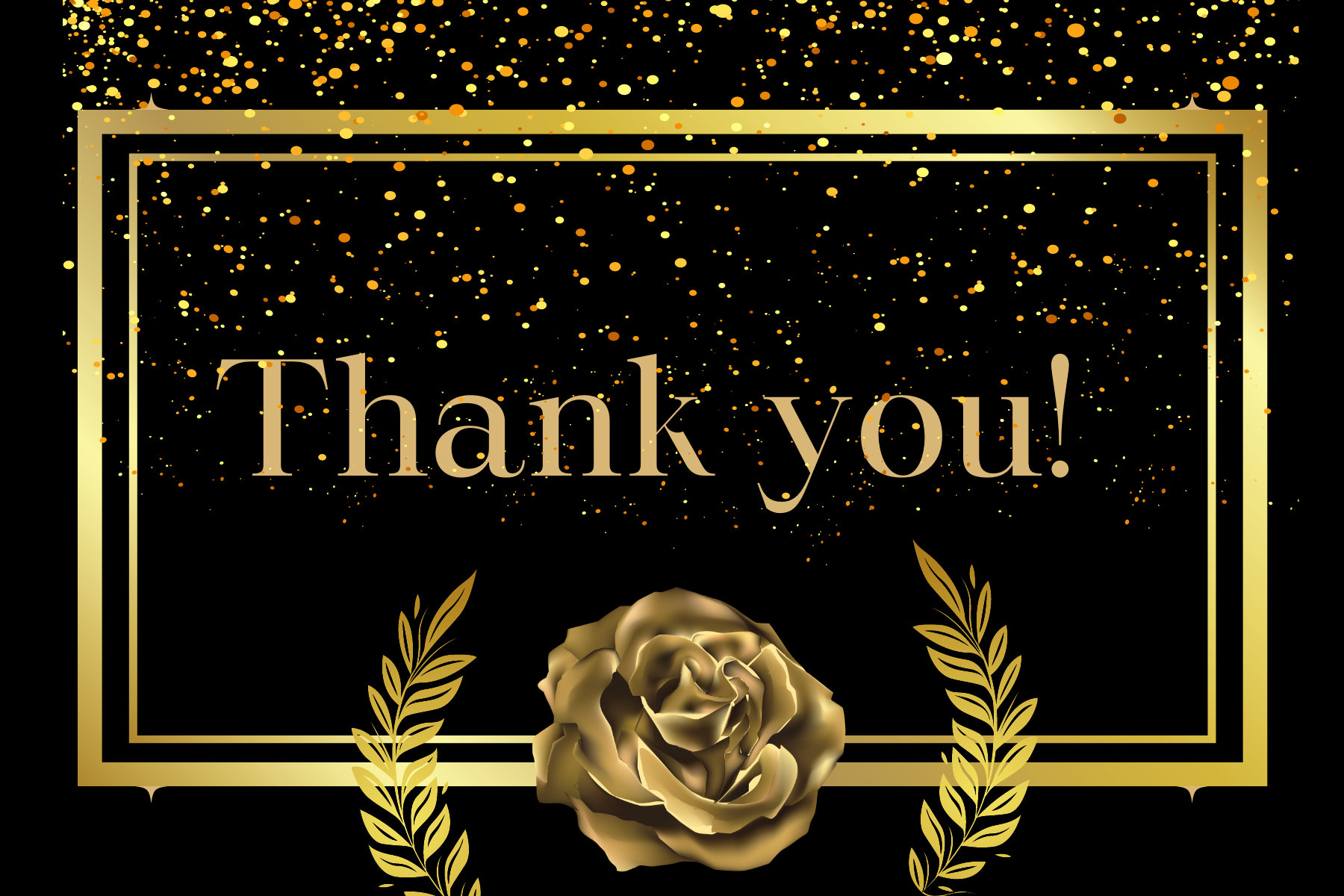Black and Gold Modern Digital Thank You Card Etsy Singapore