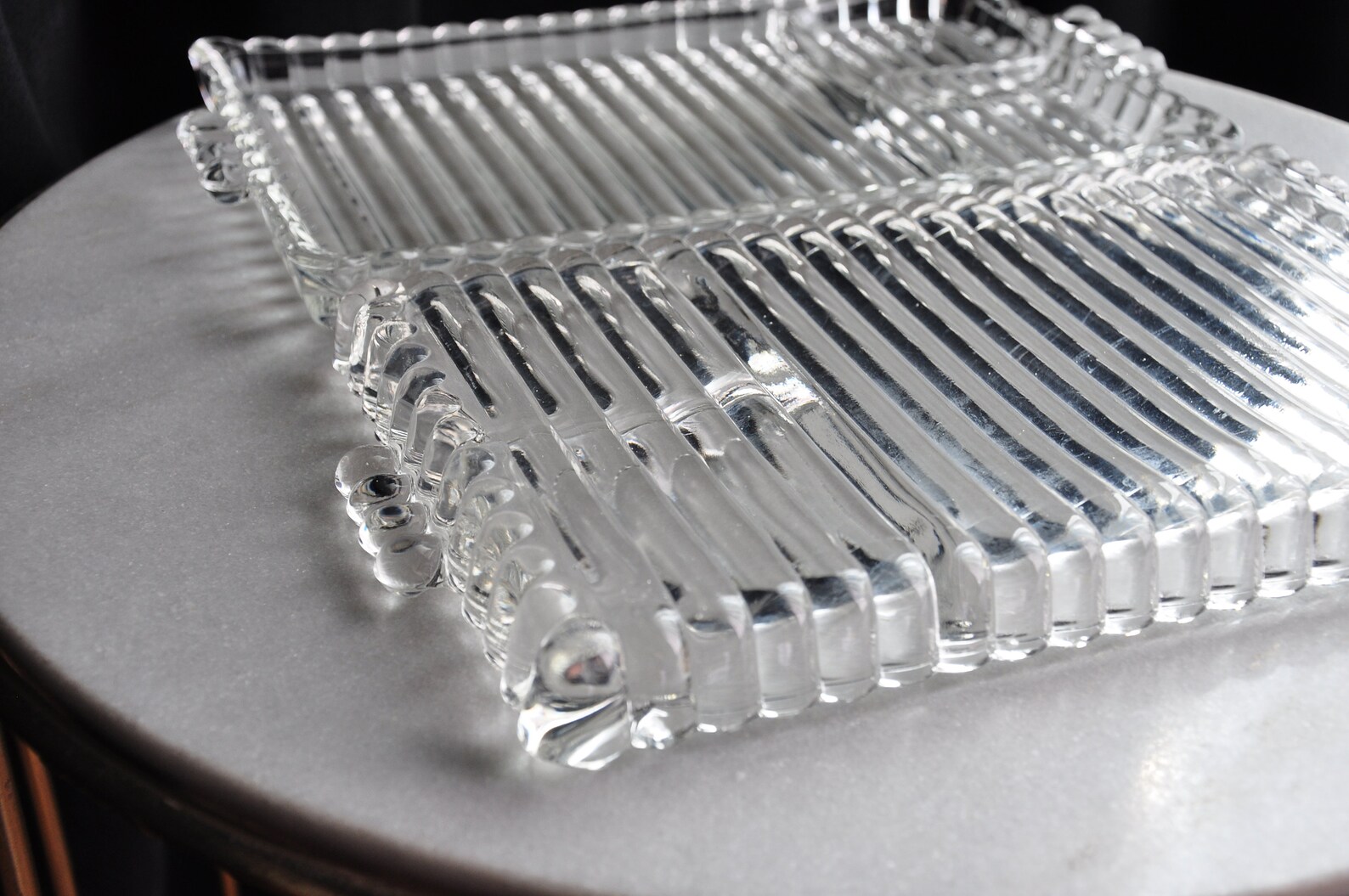 Set of 2 Vintage Crystal/glass Appetizer Plates Etsy
