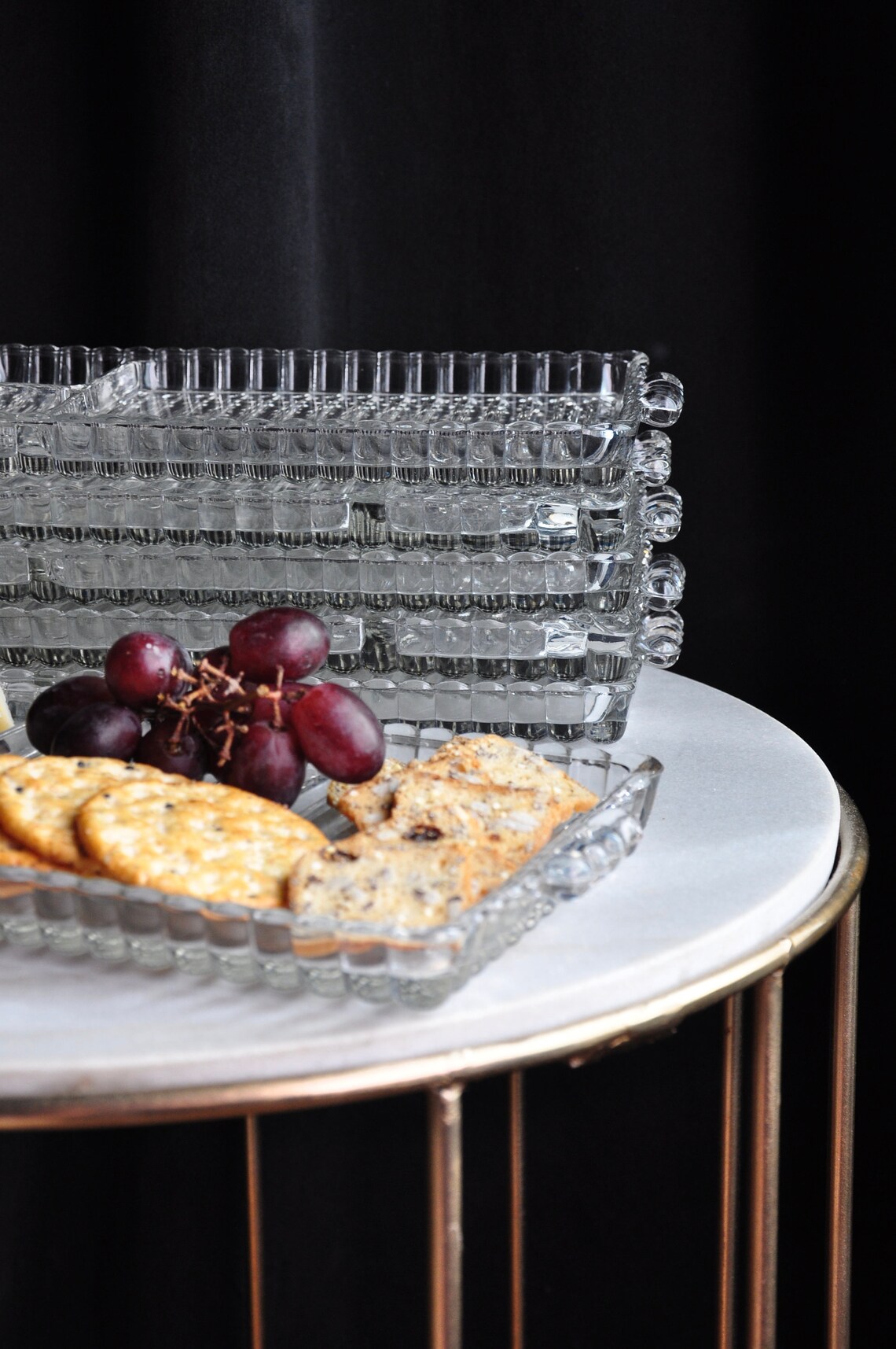 Set of 2 Vintage Crystal/glass Appetizer Plates Etsy