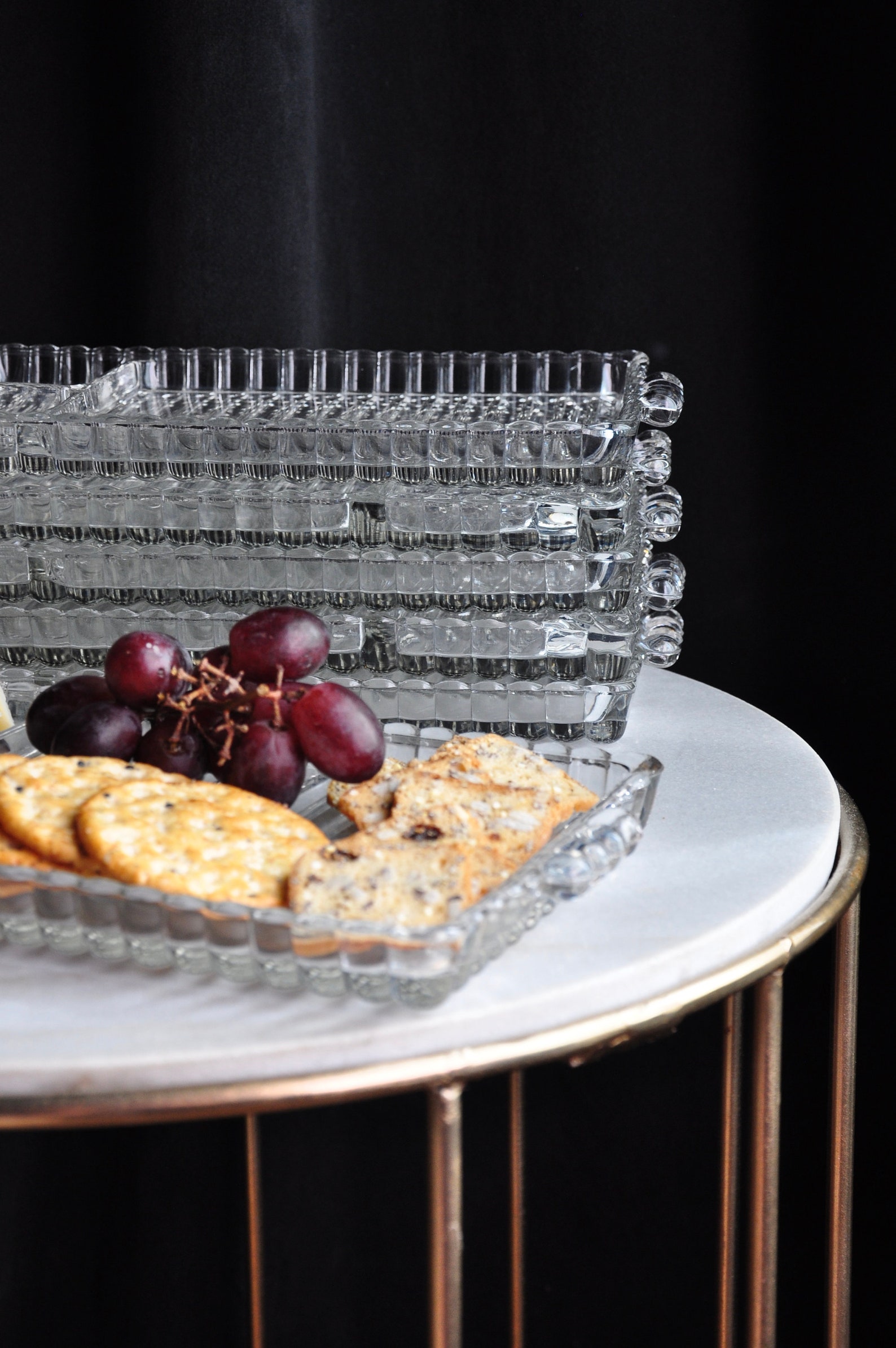 Set of 2 crystal/glass appetizer plates Etsy