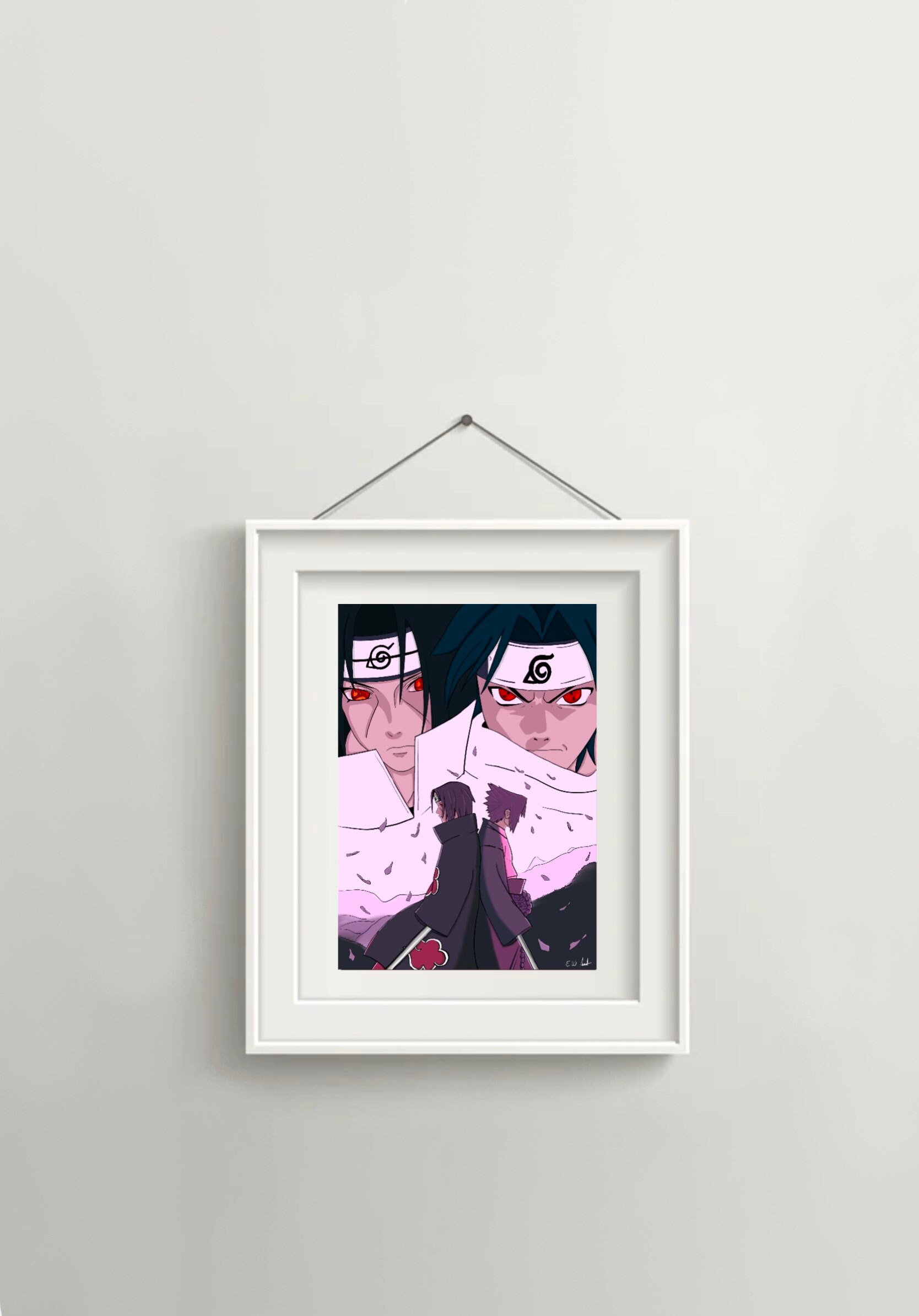 Affiche A4 Sasuke et Itachi Dans Naruto