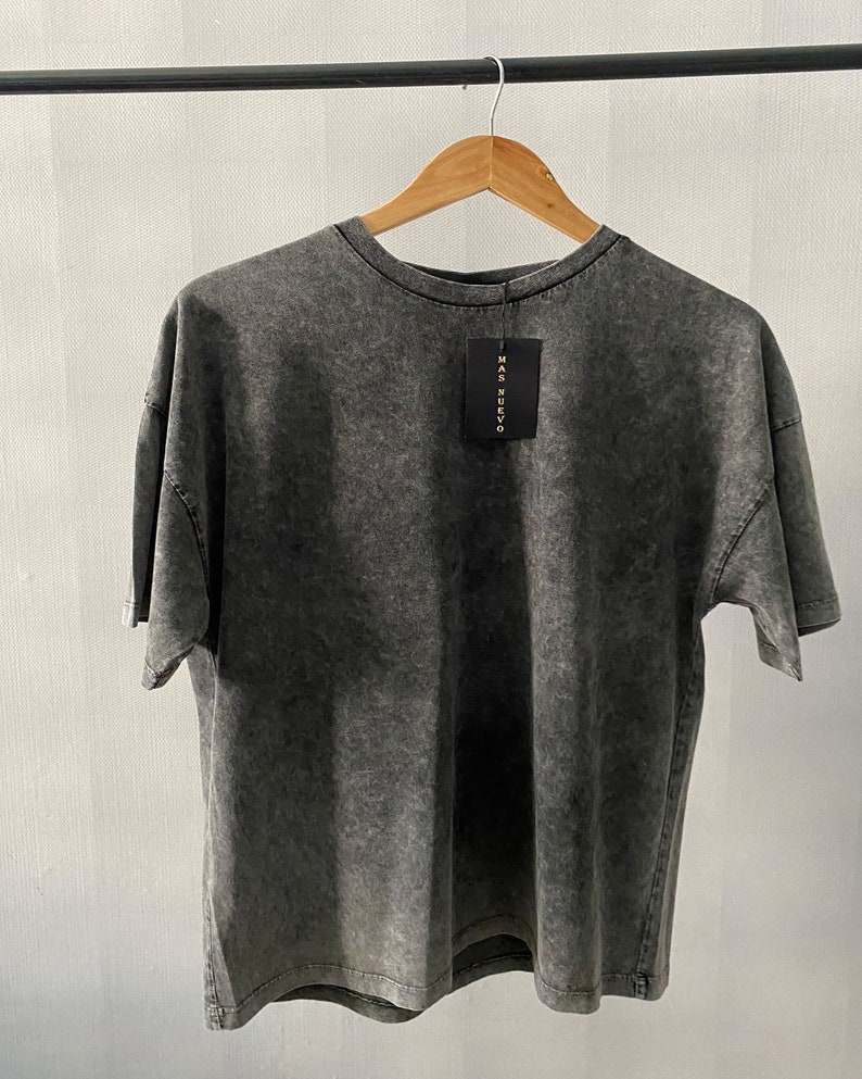 Moonwash, Acid Wash Unisex Oversized T-shirt, Gray Mineral Wash Reverse ...