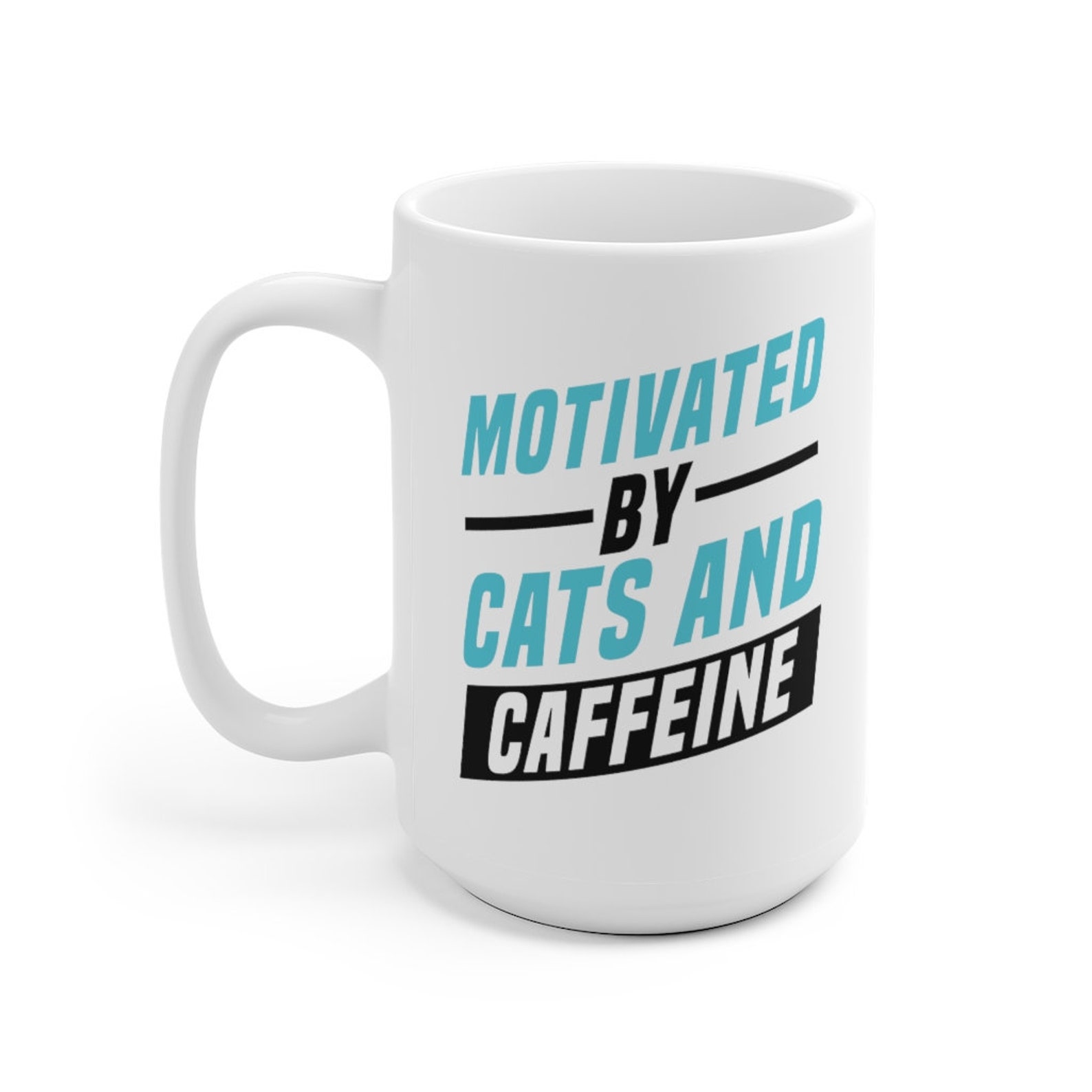 Motivated by Cats and Caffeine Mug Funny Cat Mug Gift for - Etsy
