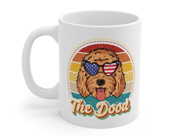The Dood Mug, Custom Dog Mug, Golden Doodle Mug, Doodle Dog Mug, Retro Dog Mug, Going Away Gift For Friend, Dog Person Mug, Dog Lover Gift