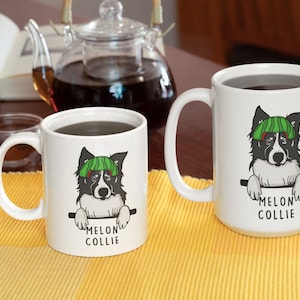Melon Collie Mug, Border Collie, Custom Dog Mug, Border Collie Mug, Border Collie Mom, Going Away Gift For Friend, Dog Person Mug